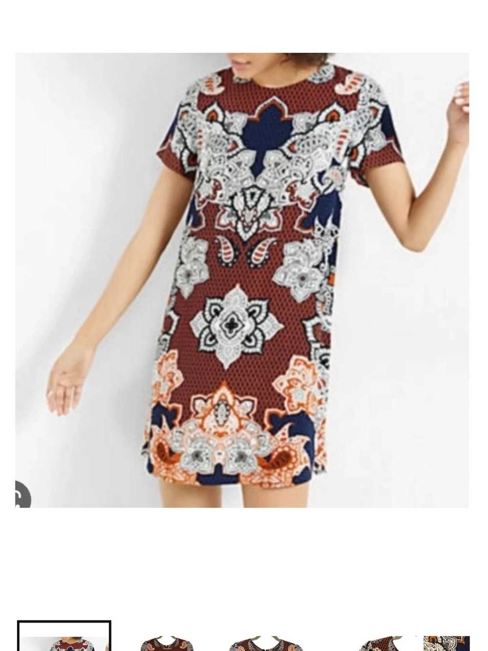 Express Short Sleeve Paisley Shift Dress